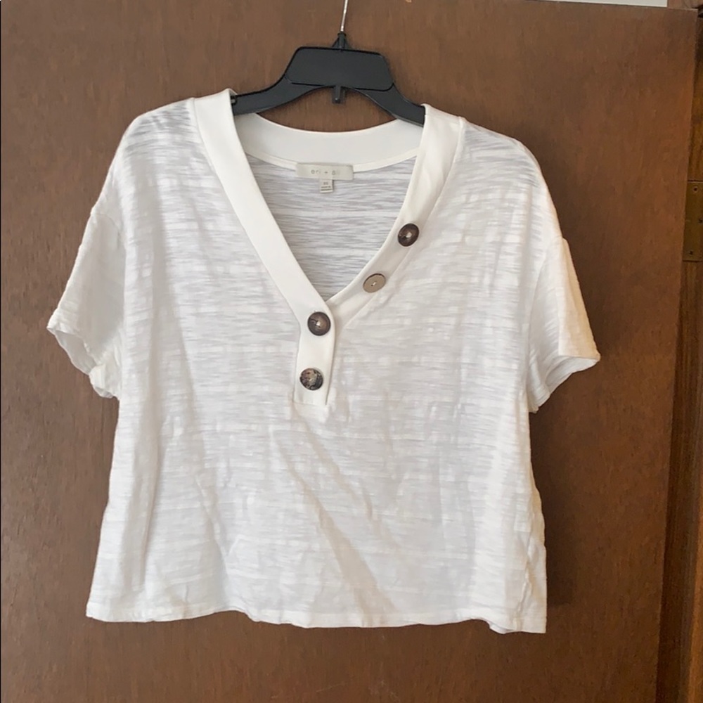 Anthropologie White T-shirt